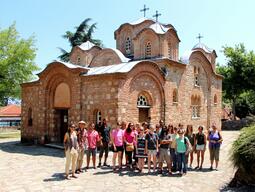 Stobi excavation team sightseeing in Northern Macedonia.