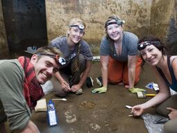 Students doing some careful excavation work at Caere.