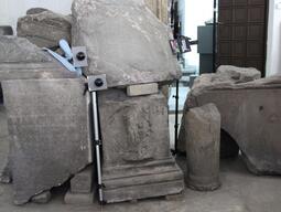 Columns found at the Stobi excavation site.