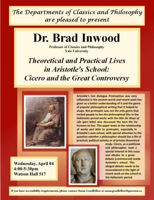 Poster for Dr. Brad Inwood's talk