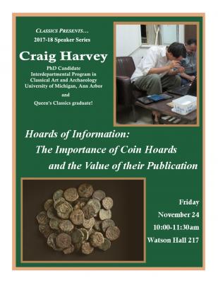 A poster for Craig Harvey's talk