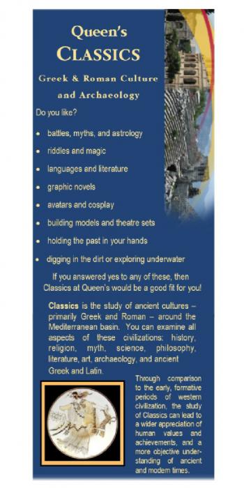 Queen's Classics Greek & Roman Culture and Archaeology poster