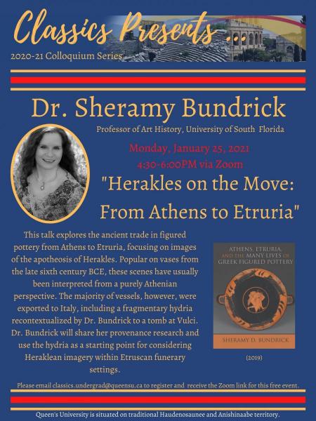 A poster from Dr. Sheramy Bundrick's event