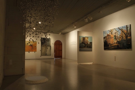 Artwork on the walls of a museum