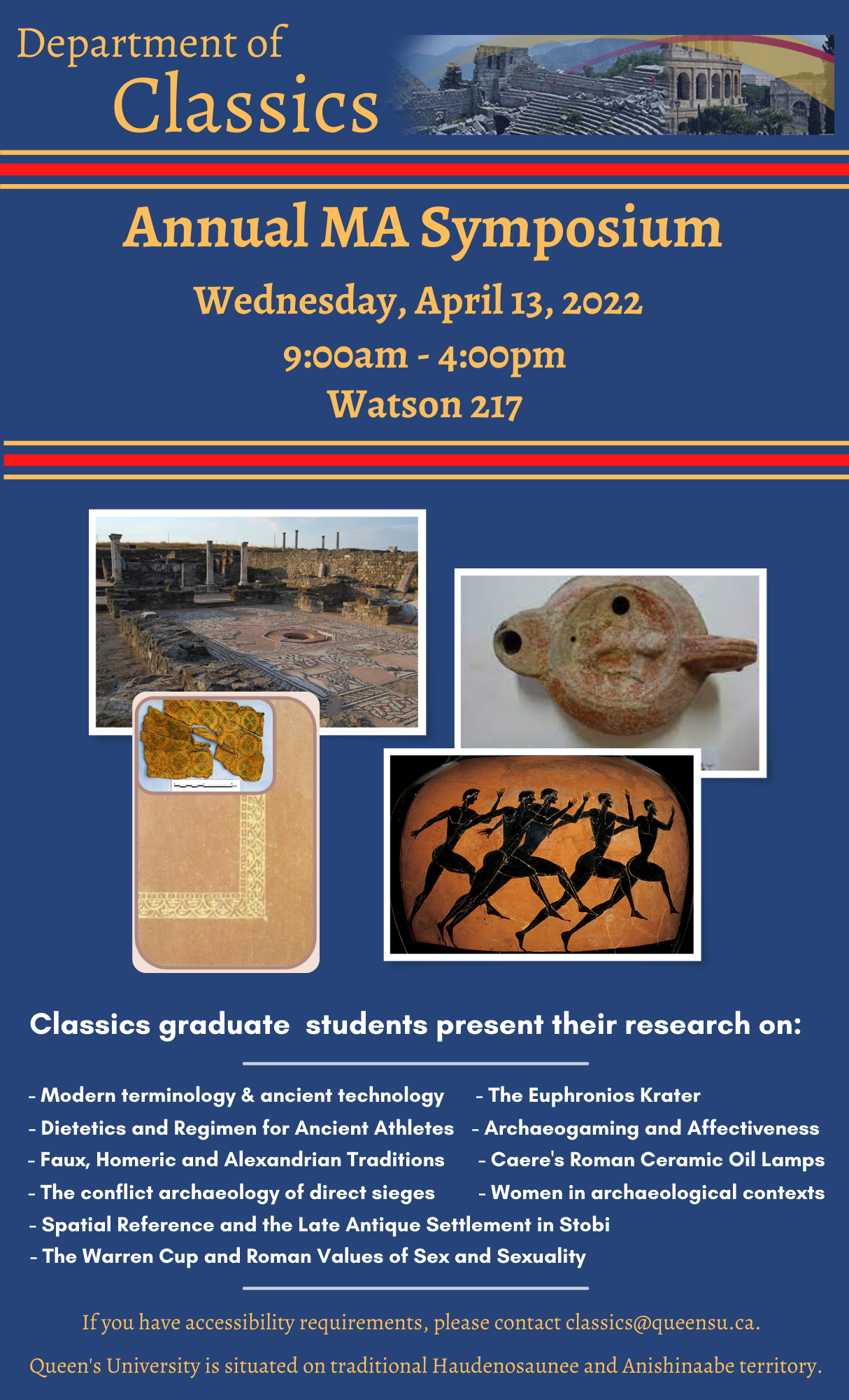 poster with info re April 13, 2022 MA student Symposium