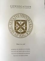 Convocation brochure with Queen's logo on it