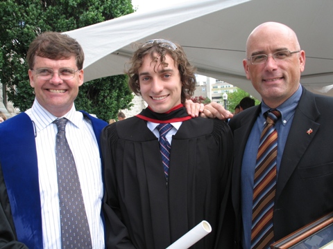 A student with faculty members