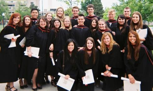 A group of students smiling