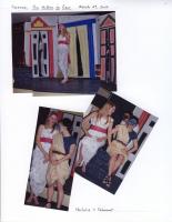 People in pink and blue masks in a play