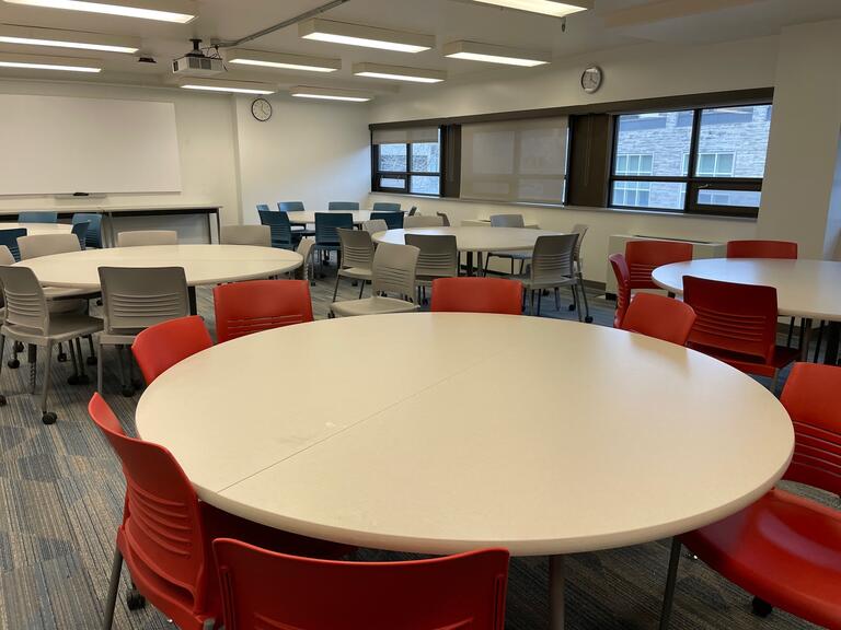 View of the classroom from the instructor's podium.