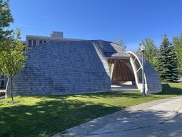 View of the Outdoor Indigenous Gathering Space from the North side.