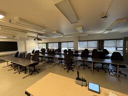 View from the podium in room 554 in Robert Sutherland Hall.