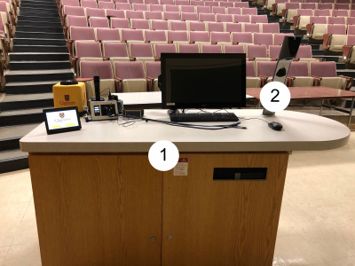 "link goes to enlarged version of image in a new tab displaying a full podium with computer and document camera"
