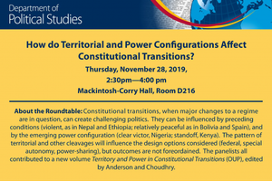 2019.11.28 - Speaker Series: "How do Territorial and Power Configurations Affect Constitutional Transitions?" Roundtable