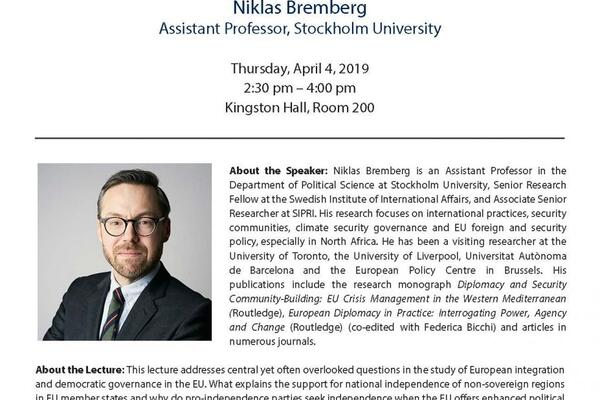 “National Independence and European Integration - Scotland and Catalonia’s Democratic Challenges to the Political Order in the EU” - Niklas Bremberg Poster