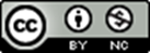 Creative Commons Icon showing that you must share who the content is by and that it can't be used commercially