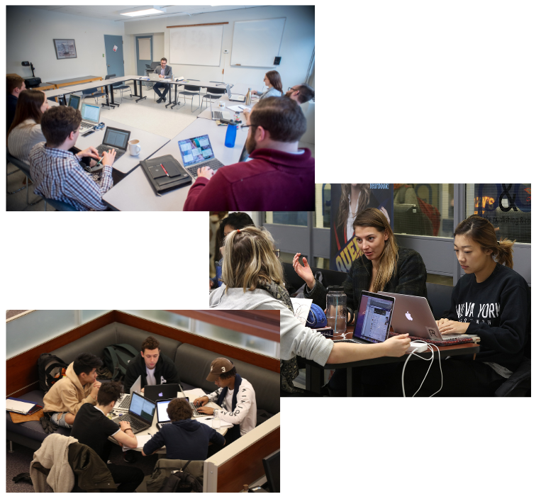 Group of students studying together