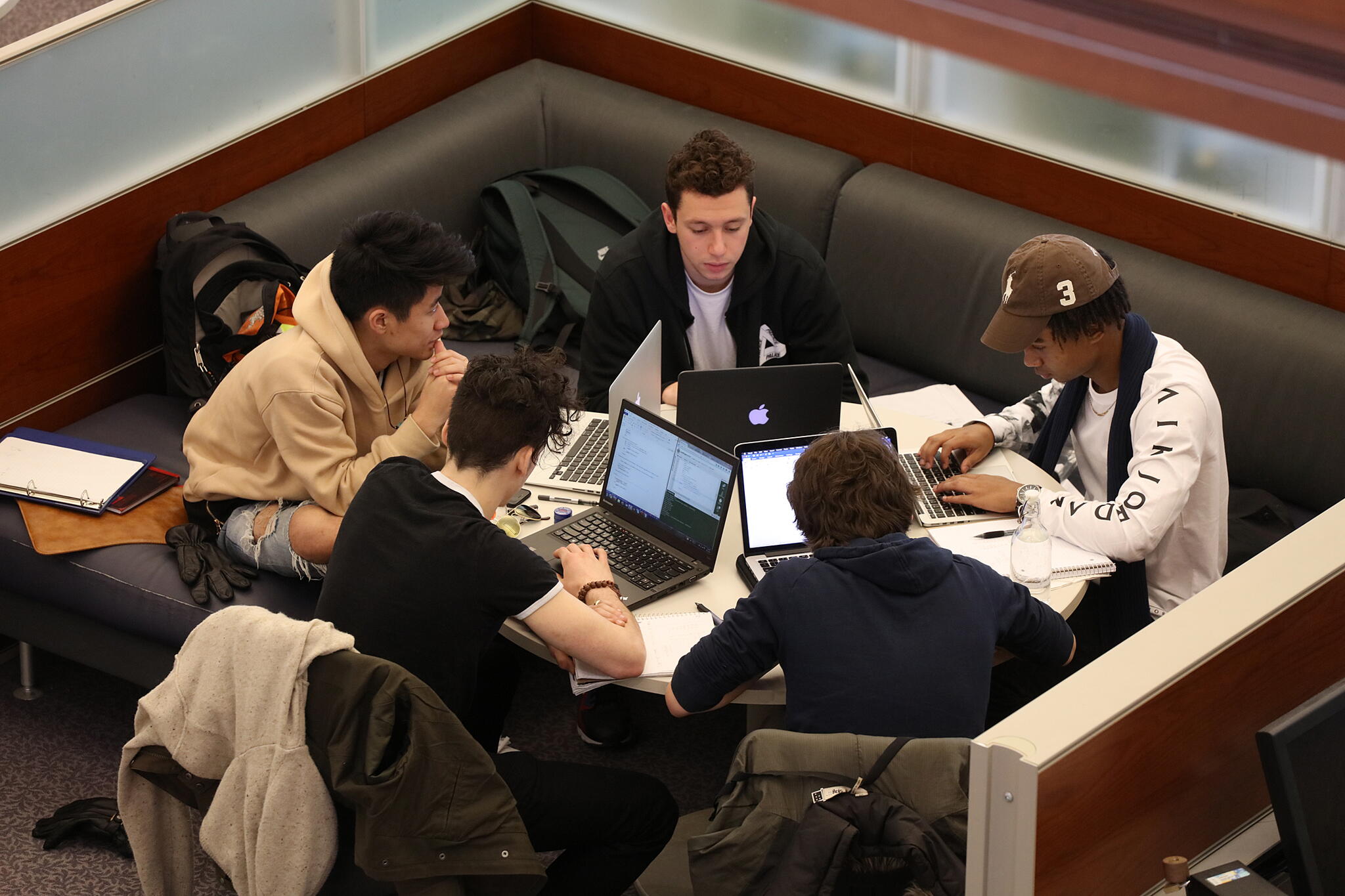 students studying in the library