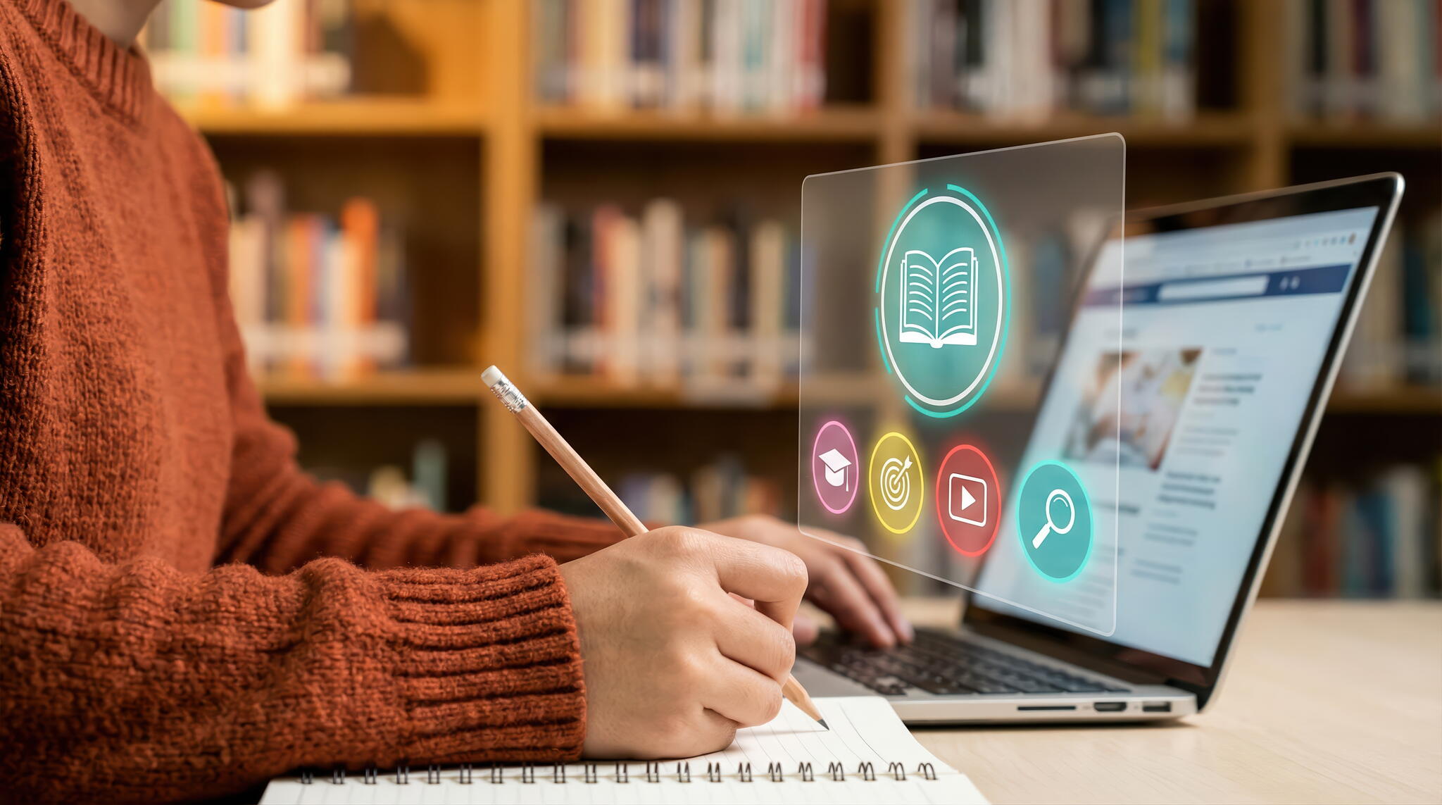 Stock photo of person working on a laptop