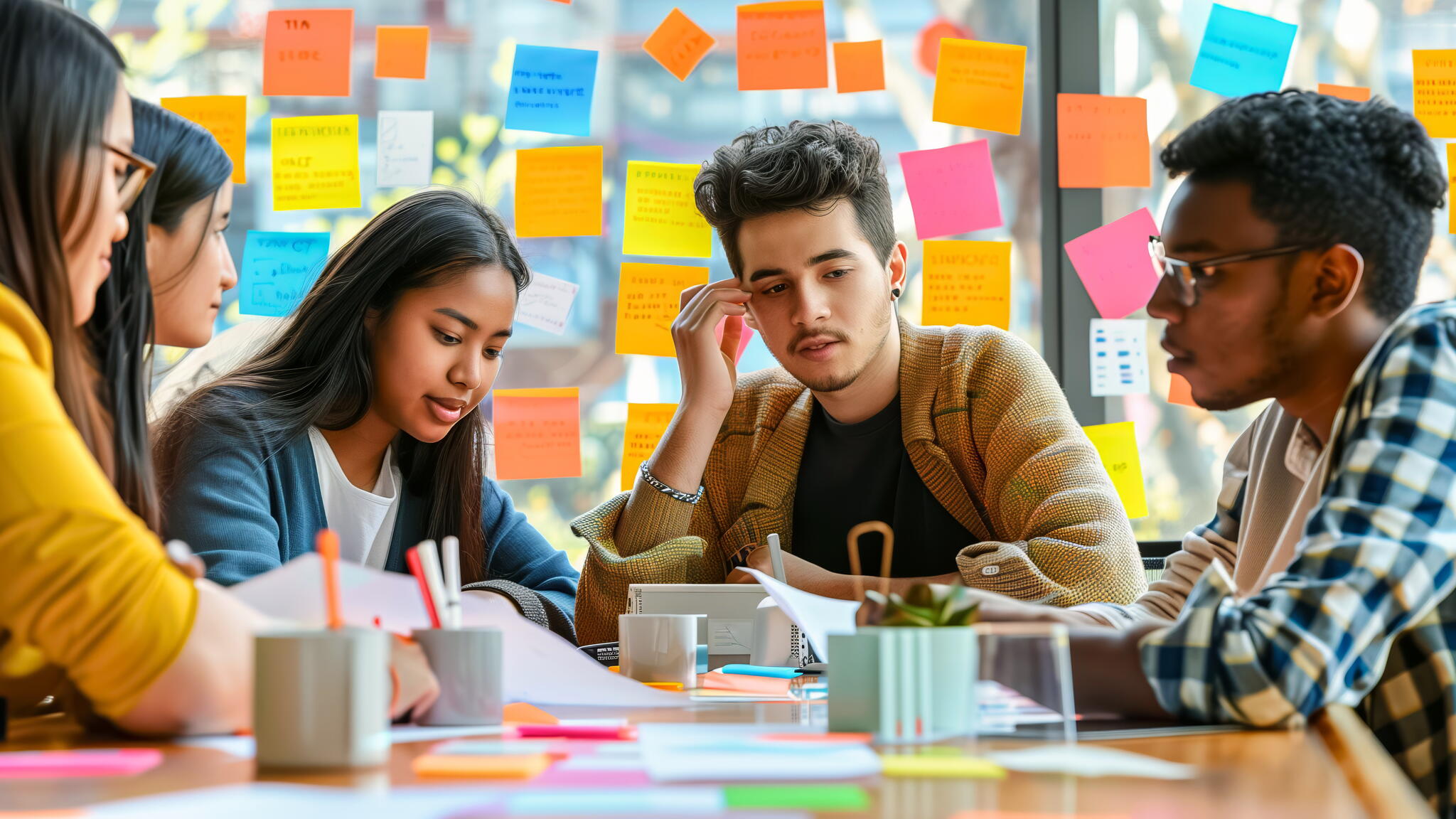 students studying together