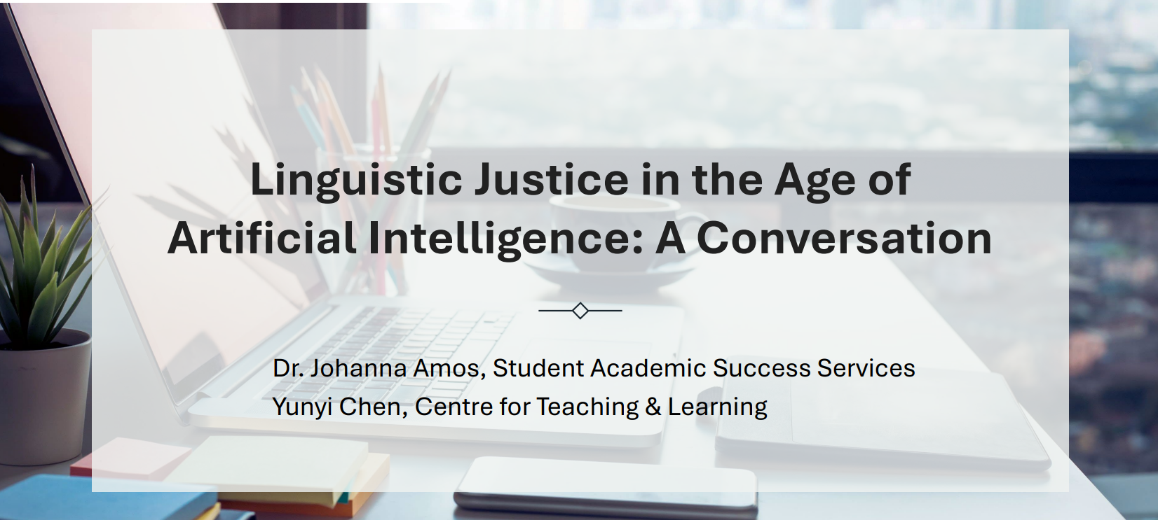 Linguistic Justice in the Age of Artificial Intelligence: A Conversation photo