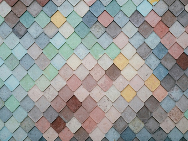 Multi-coloured tiles