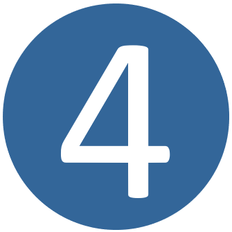 "The number 4 in a dark blue/grey circle"