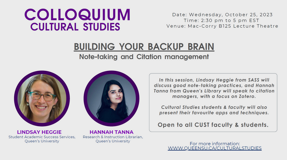 Colloquium: Note-Taking and Citation Management