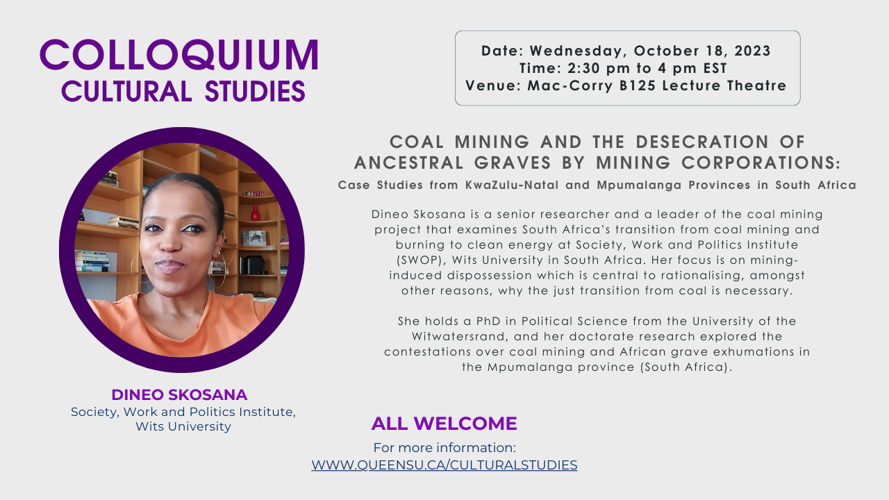 Colloquium: Coal Mining And The Desecration Of Ancestral Graves By Mining Corporations: