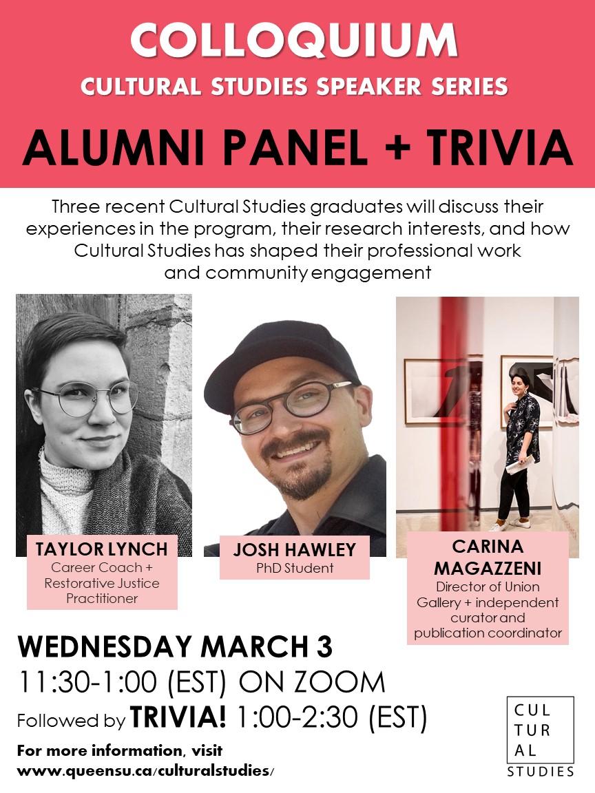 Alumni panel and trivia poster