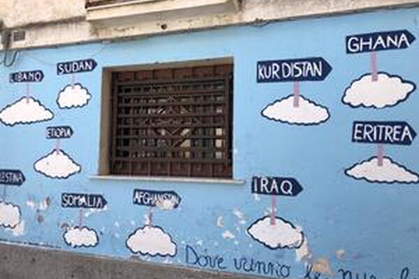 Wall in Riace, Italy - Country Names