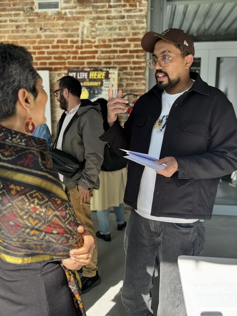 Reena Kukreja and exhibition participant