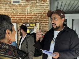 Reena Kukreja and exhibition participant