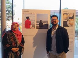 Exhibition participant with his mother
