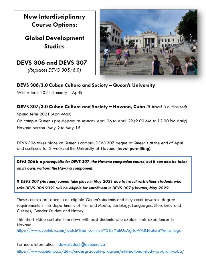 DEVS 306 and DEVS 307 Havana Course Announcement