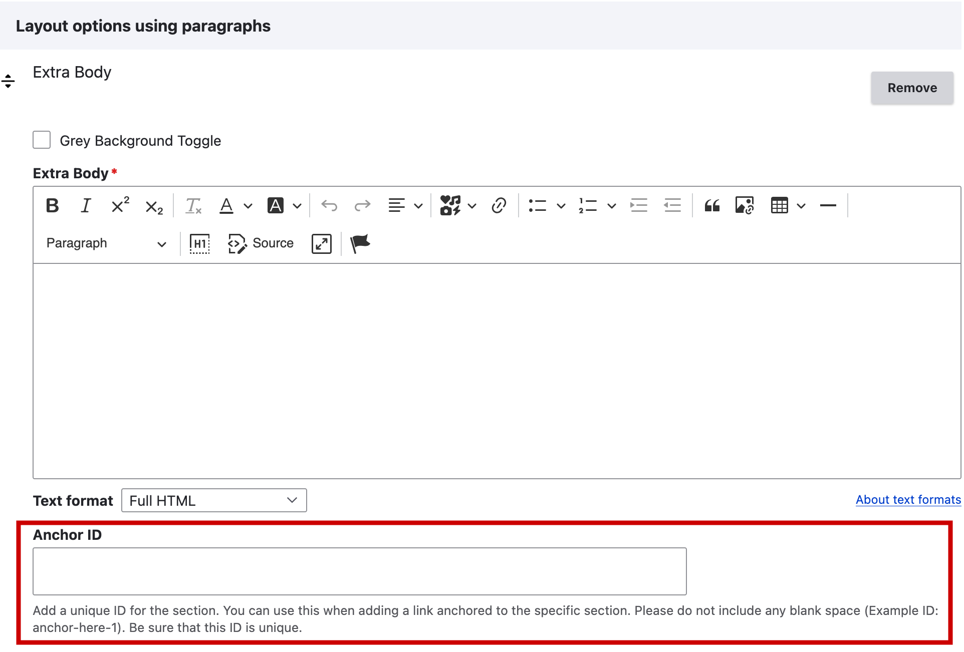example of anchor fields in a web editing template