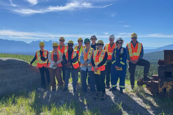 Students with landscape 