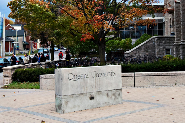 Queen's University sign