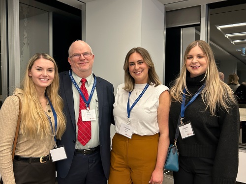 Prof Hickey with alum