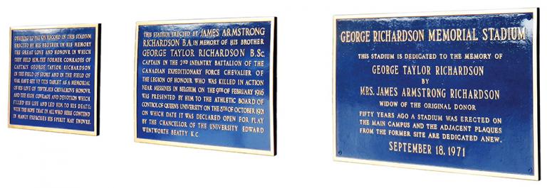 plaques at Richardson stadium