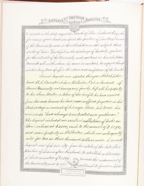 Queen's University Domesday Book (1879-79)