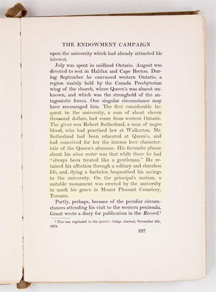 Queen's Principal George Grant's Report (1878)