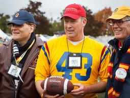 James Leech in football uniform on Homecoming 2014.