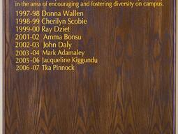 Prize Plaque mounted in Robert Sutherland room in the JDUC