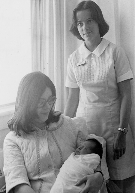 Nurse and patients at Moose Factory