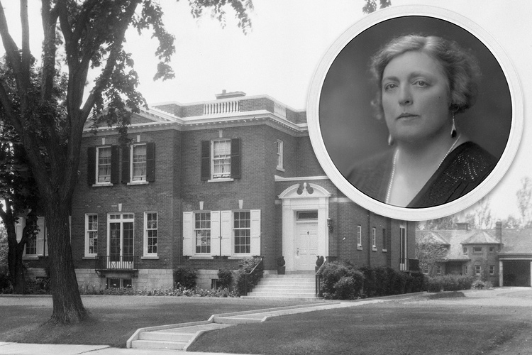 [photo of Agnes Etherington nd the house]
