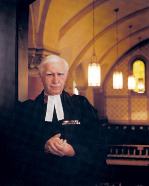 [Padre Laverty in Grant Hall]