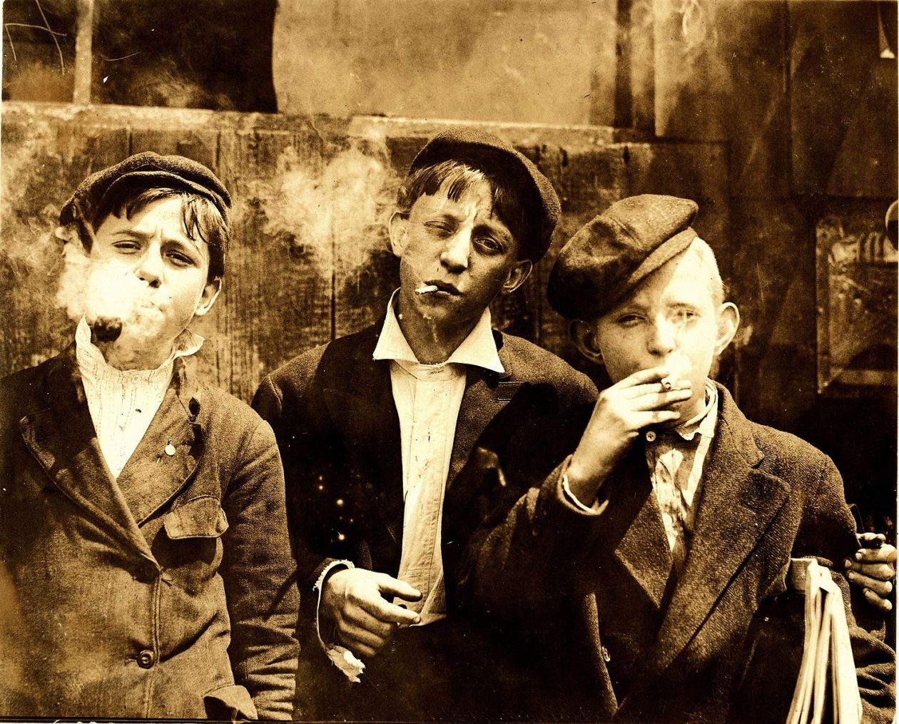 Newsies smoking at Skeeter's Branch