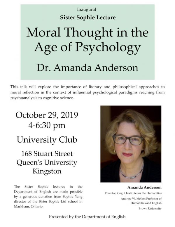 Sister Sophie Lecture: Dr. Amanda Anderson