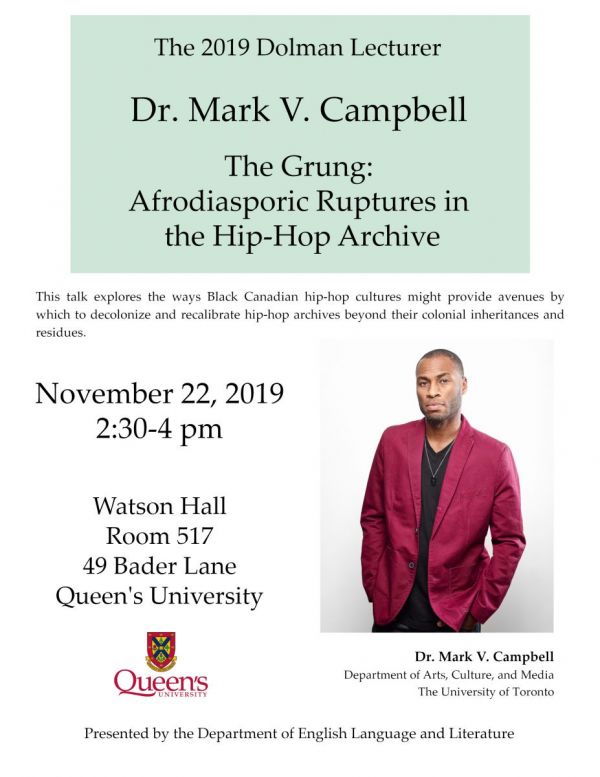 2019 Dolman Lecturer: Dr. Mark V. Campbell